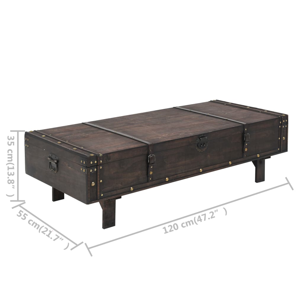 Table basse contreplaqué style vintage 120x55x35 cm - XIOS