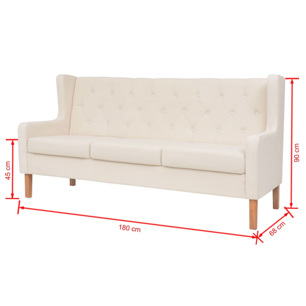 Ensemble de canapés 2 pcs tissu blanc crème - XIOS