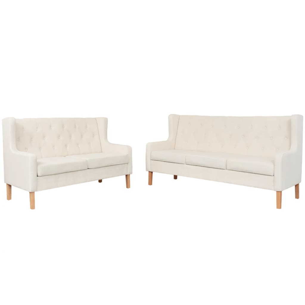 Ensemble de canapés 2 pcs tissu blanc crème - XIOS