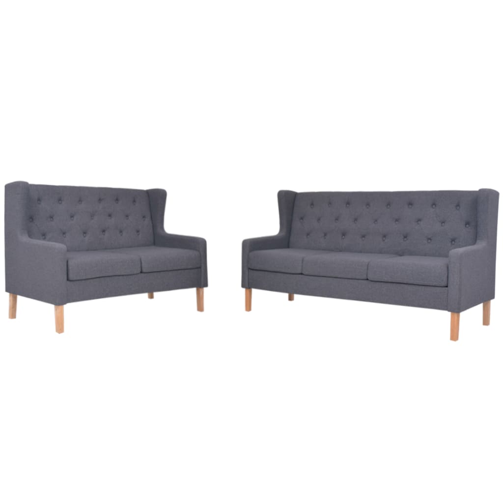 Ensemble de canapés 2 pcs tissu gris - XIOS