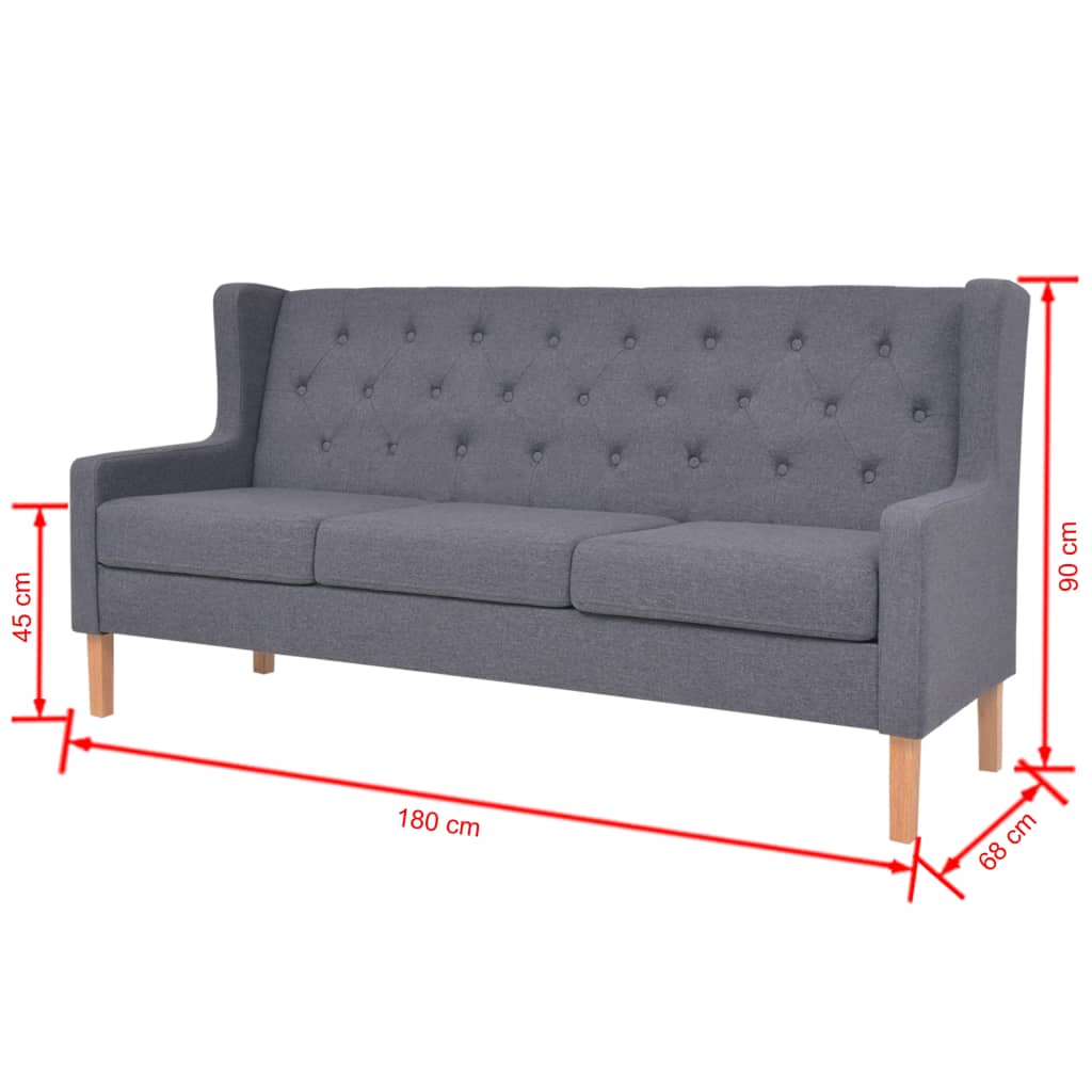 Ensemble de canapés 2 pcs tissu gris - XIOS
