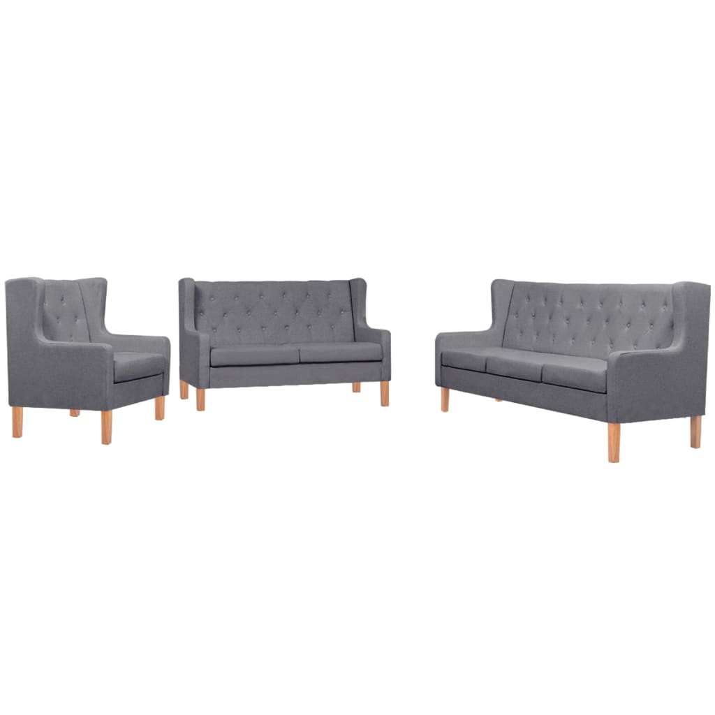 Ensemble de canapés 3 pcs tissu gris - XIOS