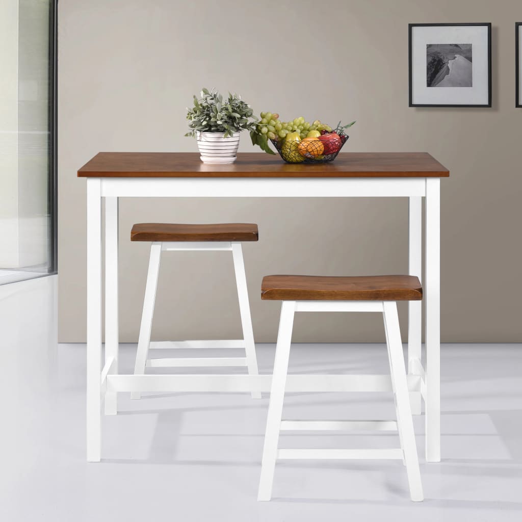 Table de bar et tabouret 3 pcs Bois massif - XIOS