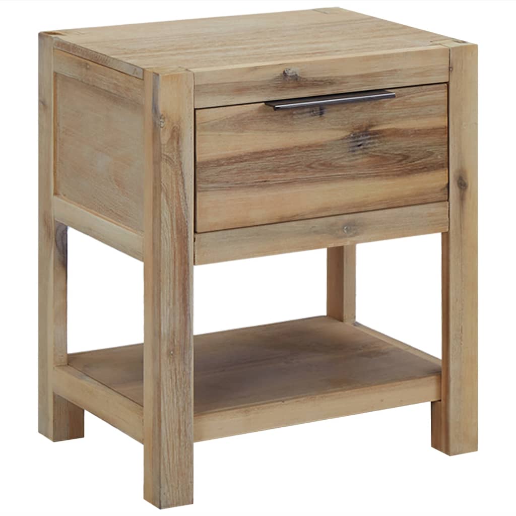 Table de chevet avec tiroir 40x30x48 cm Bois d'acacia solide - XIOS