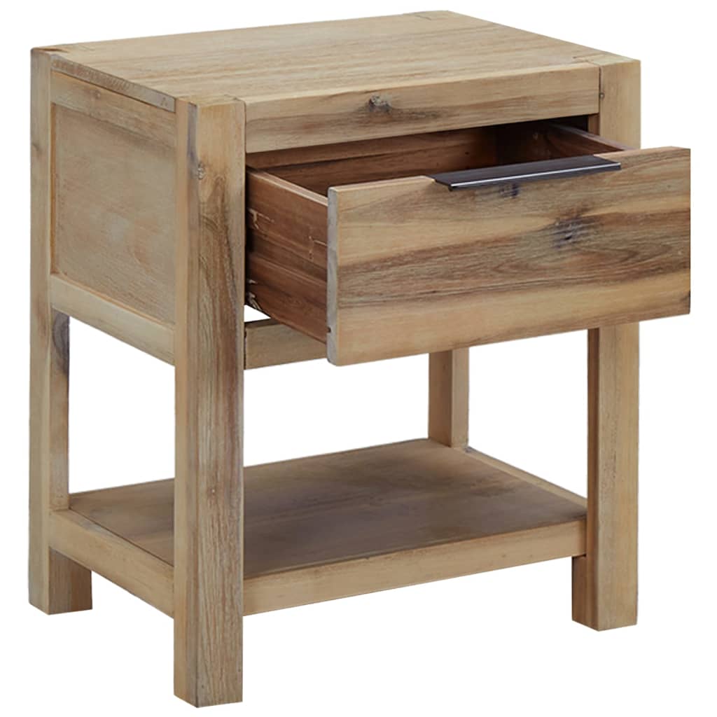Table de chevet avec tiroir 40x30x48 cm Bois d'acacia solide - XIOS