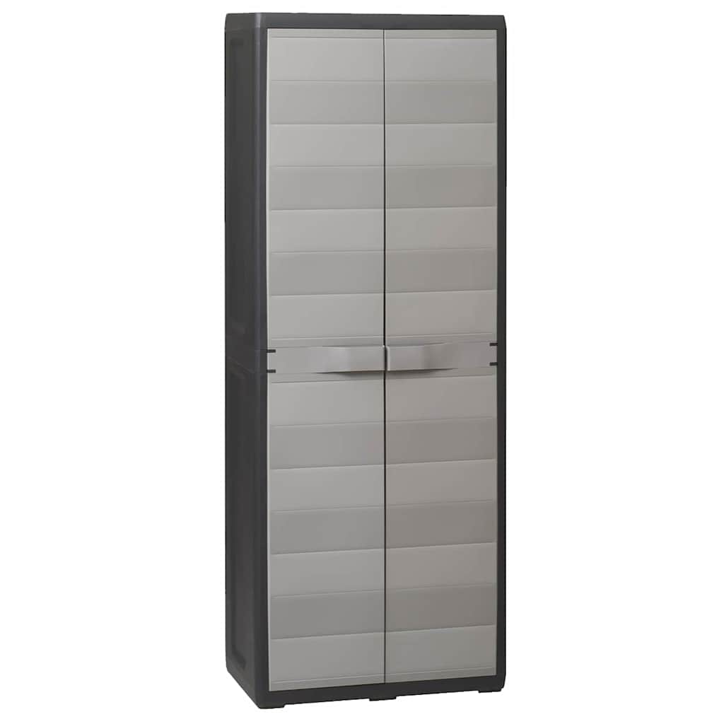 Armoire de rangement de jardin avec 3 étagères Noir et gris - XIOS