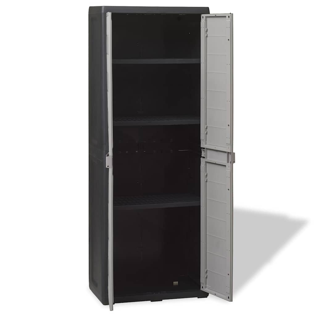 Armoire de rangement de jardin avec 3 étagères Noir et gris - XIOS