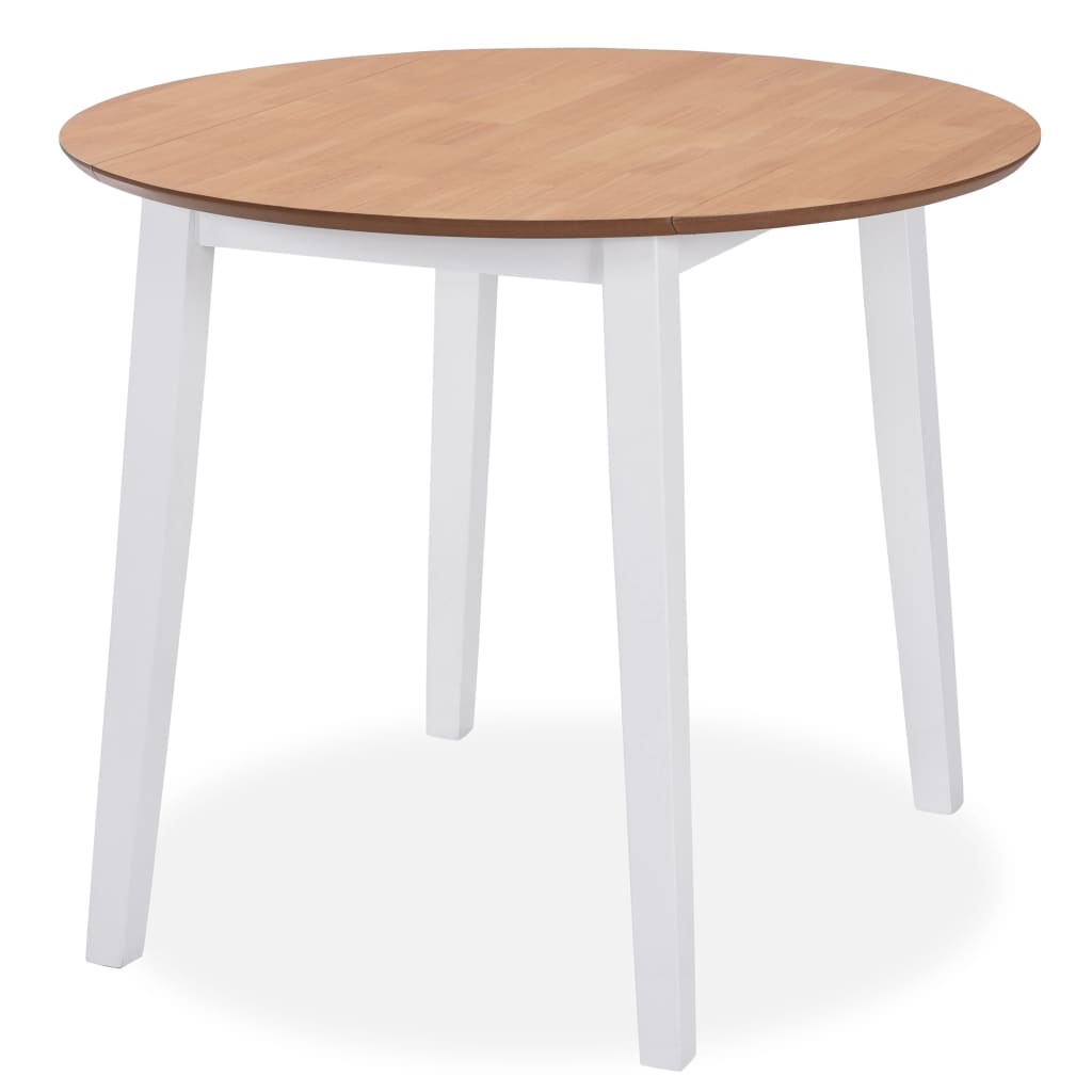 Ensemble de salle à manger 5 pcs MDF et hévéa Blanc - XIOS