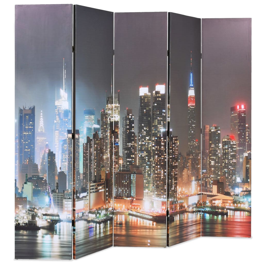 Cloison de séparation pliable 200x170 cm New York la nuit XIOS