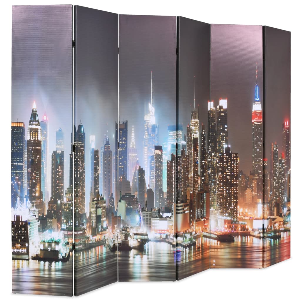 Cloison de séparation pliable 228 x 170 cm New York la nuit XIOS