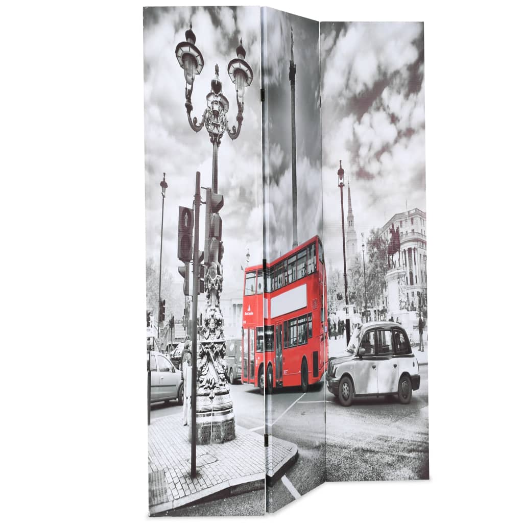 Cloison de séparation 120 x 170 cm Bus londonien Noir et blanc XIOS