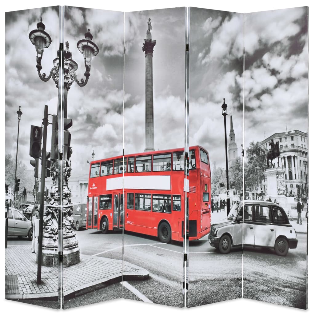 Cloison de séparation 200 x 170 cm Bus londonien Noir et blanc - XIOS