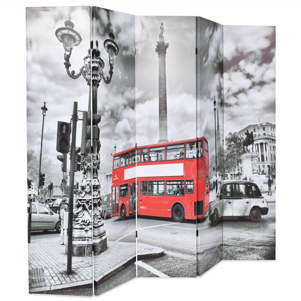 Cloison de séparation 200 x 170 cm Bus londonien Noir et blanc - XIOS