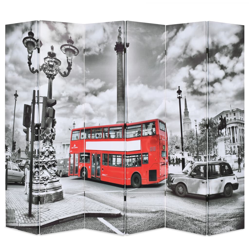 Cloison de séparation 228 x 170 cm Bus londonien Noir et blanc - XIOS