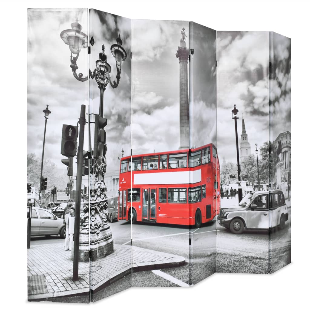 Cloison de séparation 228 x 170 cm Bus londonien Noir et blanc - XIOS