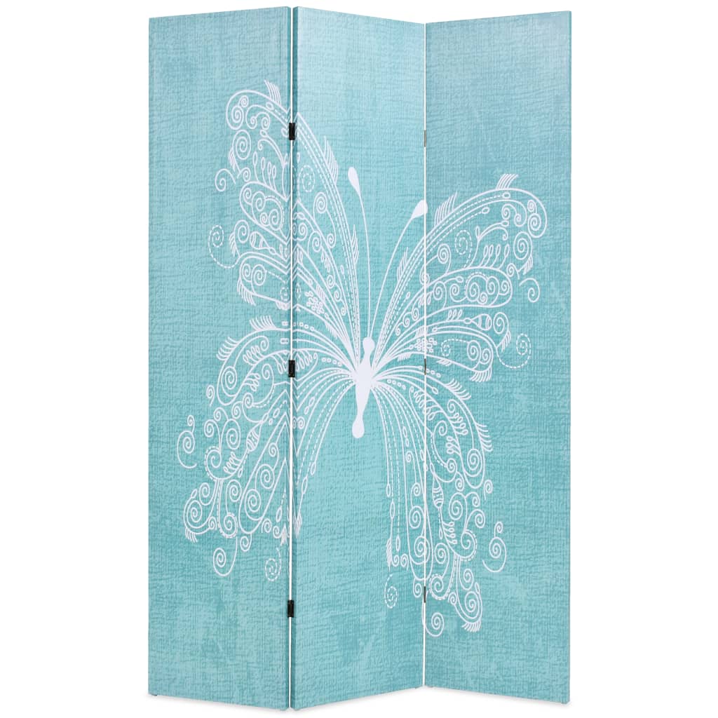 Cloison de séparation pliable 120 x 170 cm Papillon Bleu XIOS