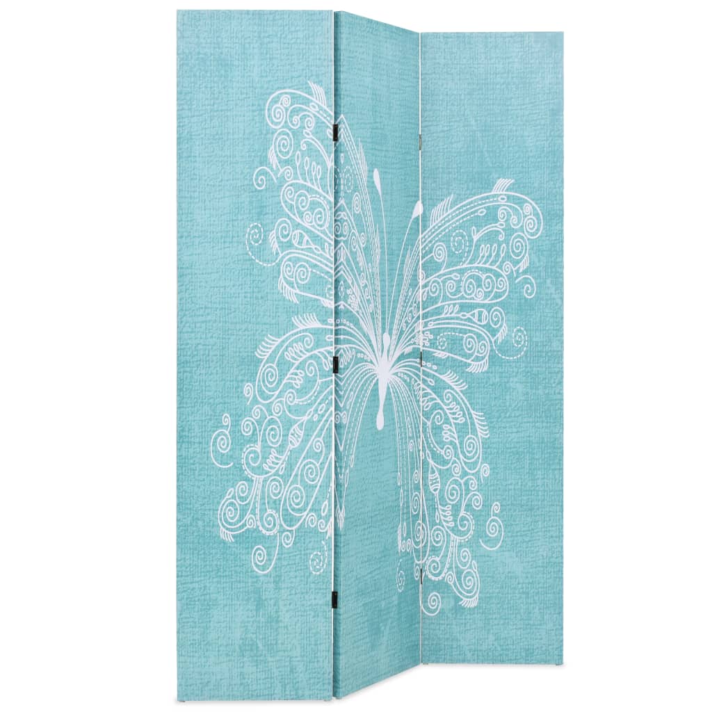 Cloison de séparation pliable 120 x 170 cm Papillon Bleu XIOS