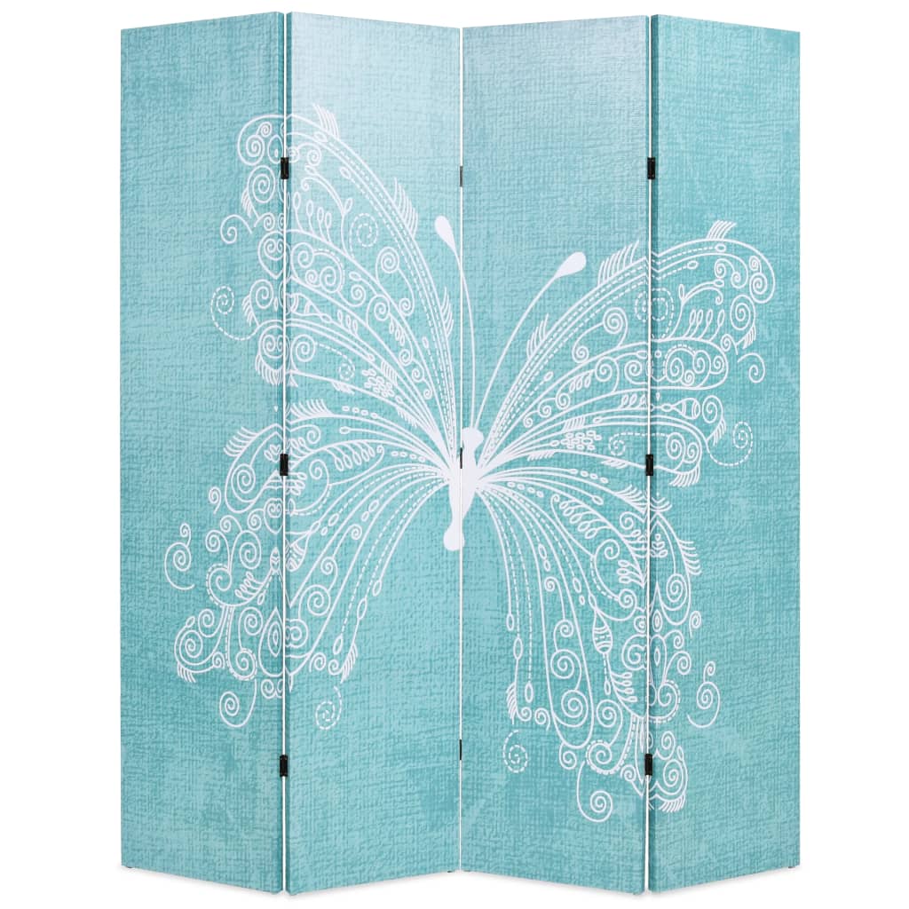 Cloison de séparation pliable 160 x 170 cm Papillon Bleu XIOS