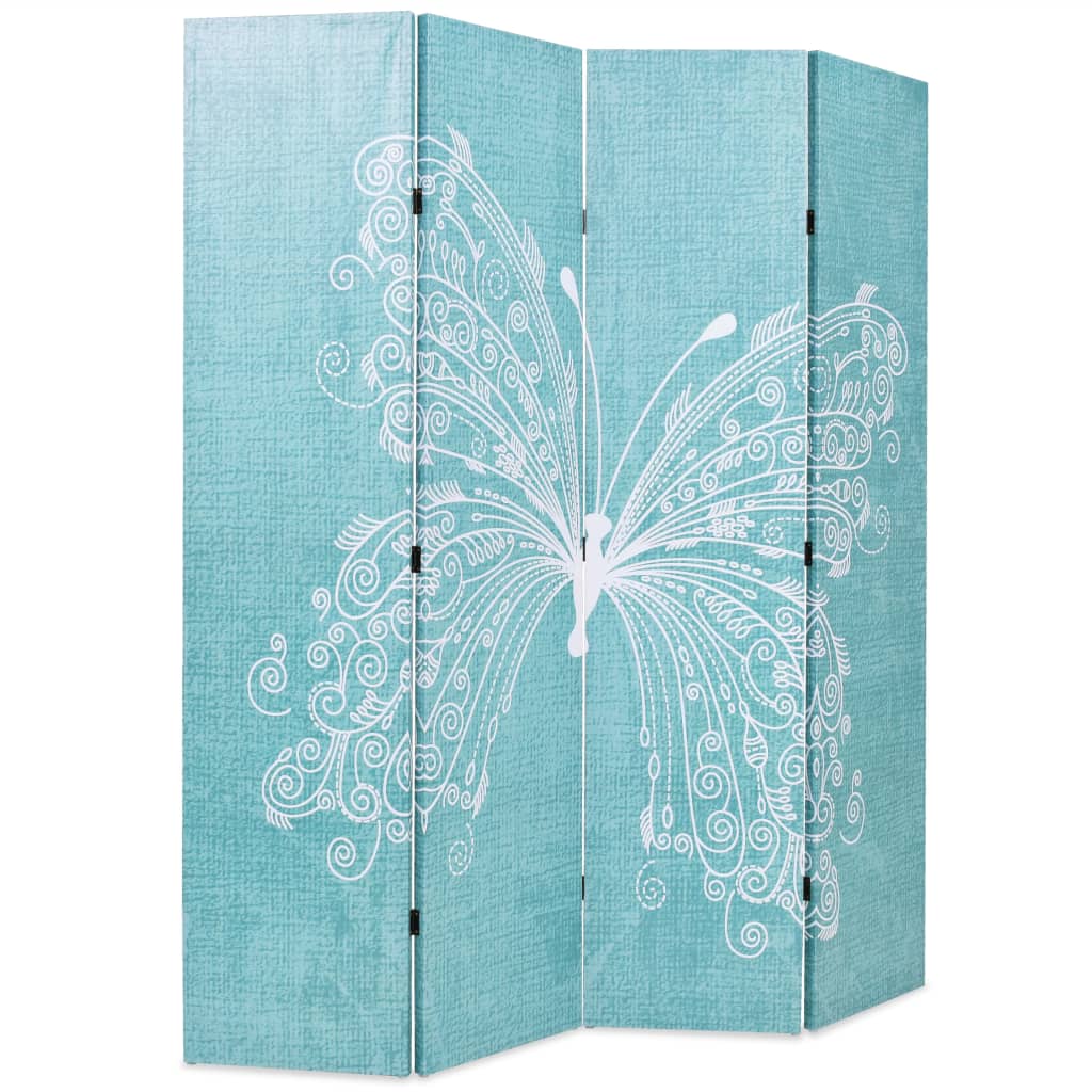 Cloison de séparation pliable 160 x 170 cm Papillon Bleu XIOS
