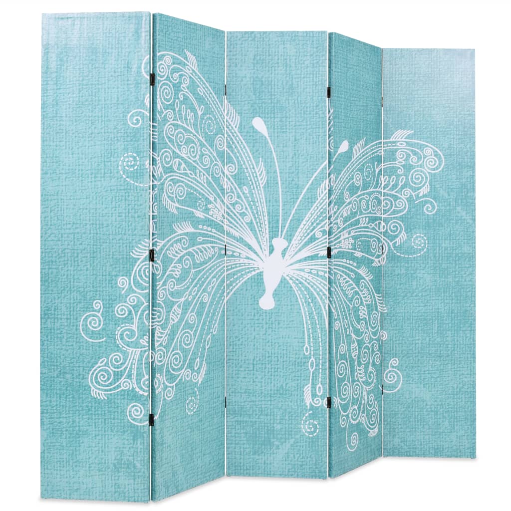 Cloison de séparation pliable 200 x 170 cm Papillon Bleu XIOS