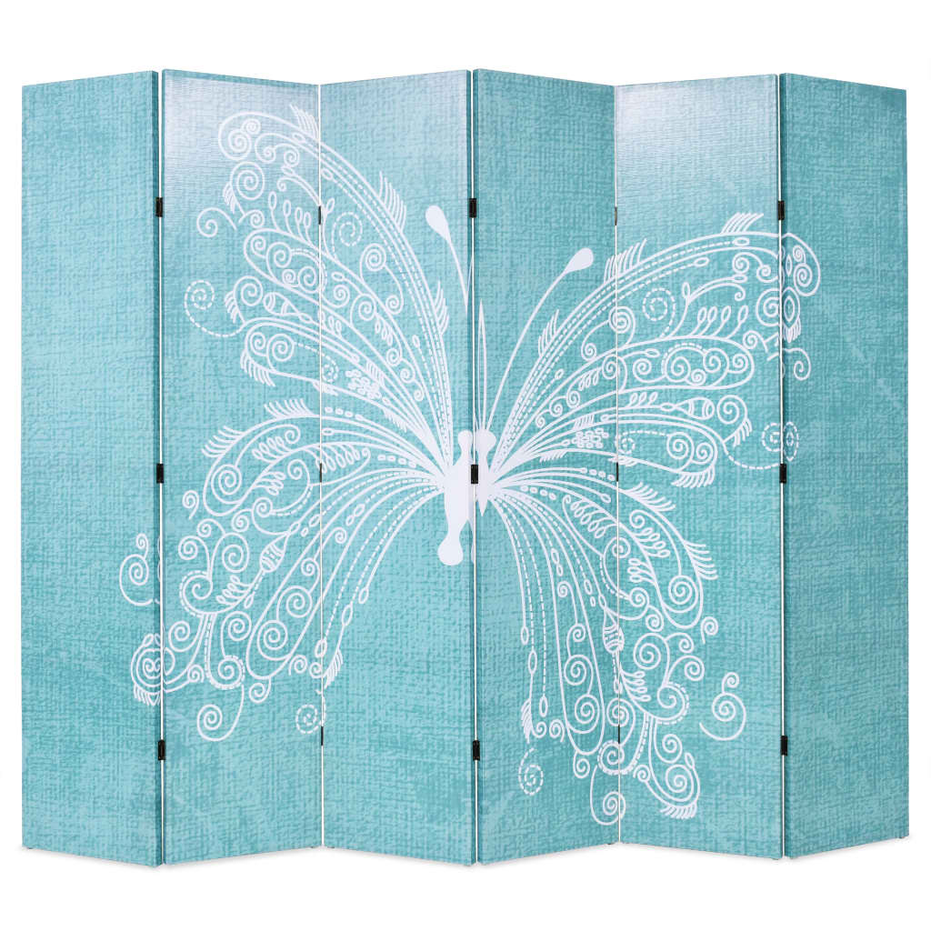 Cloison de séparation pliable 228 x 170 cm Papillon Bleu - XIOS