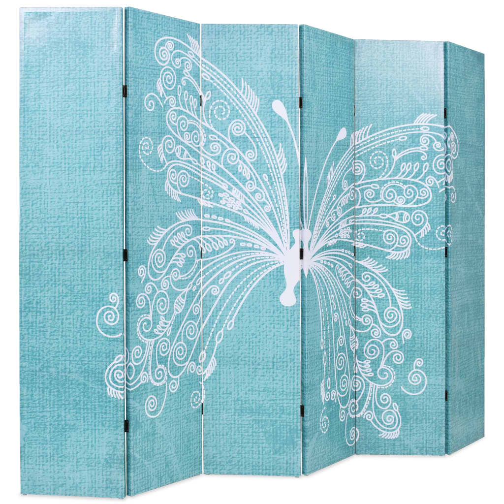 Cloison de séparation pliable 228 x 170 cm Papillon Bleu - XIOS