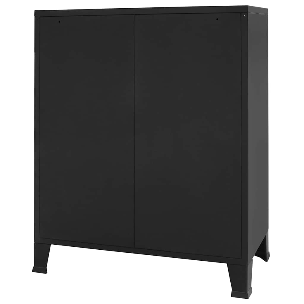 Commode à tiroirs Métal Style Industriel 78x40x93 cm Noir - XIOS