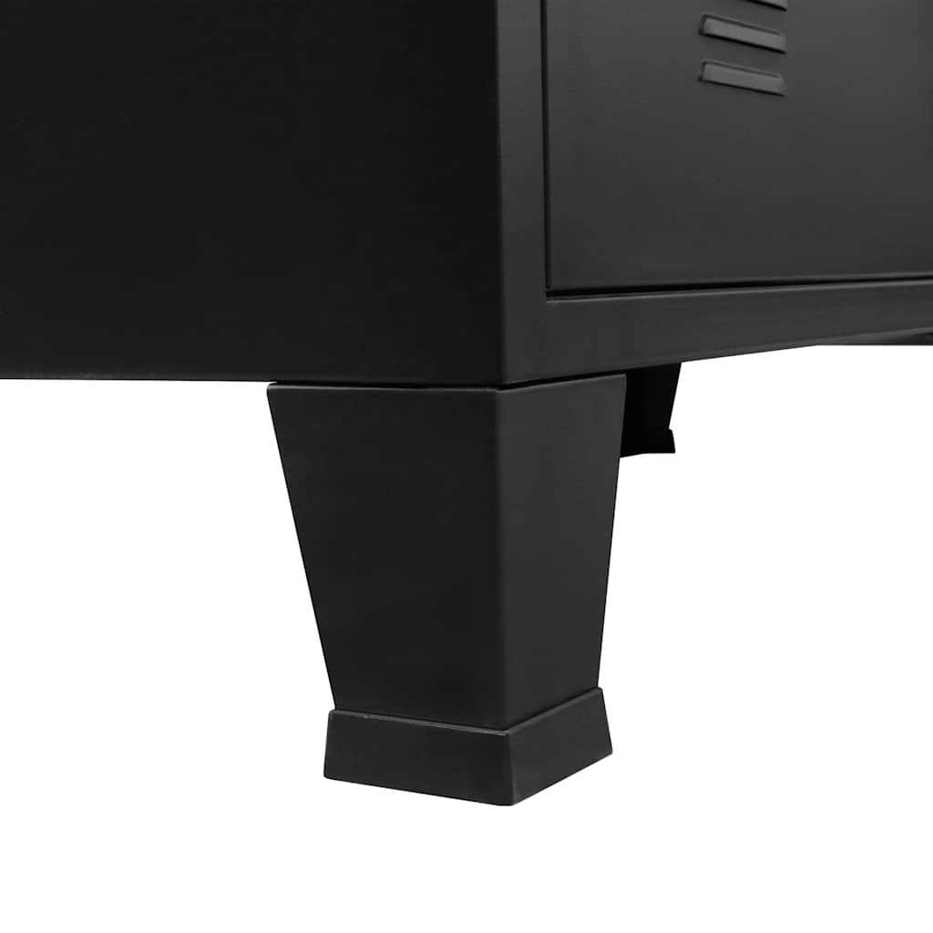 Commode à tiroirs Métal Style Industriel 78x40x93 cm Noir - XIOS