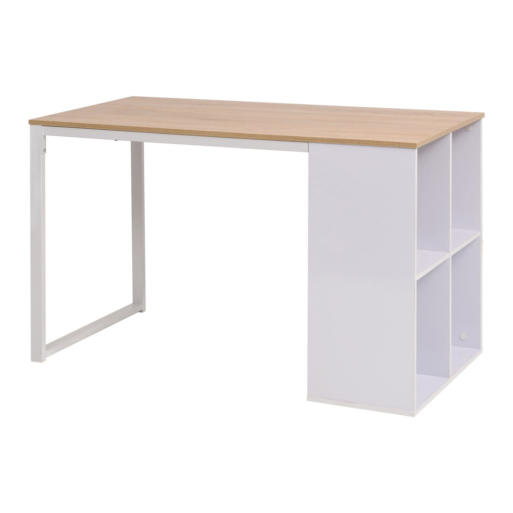 Table d'écriture 120x60x75 cm Chêne et blanc Bureaux vidaXL   