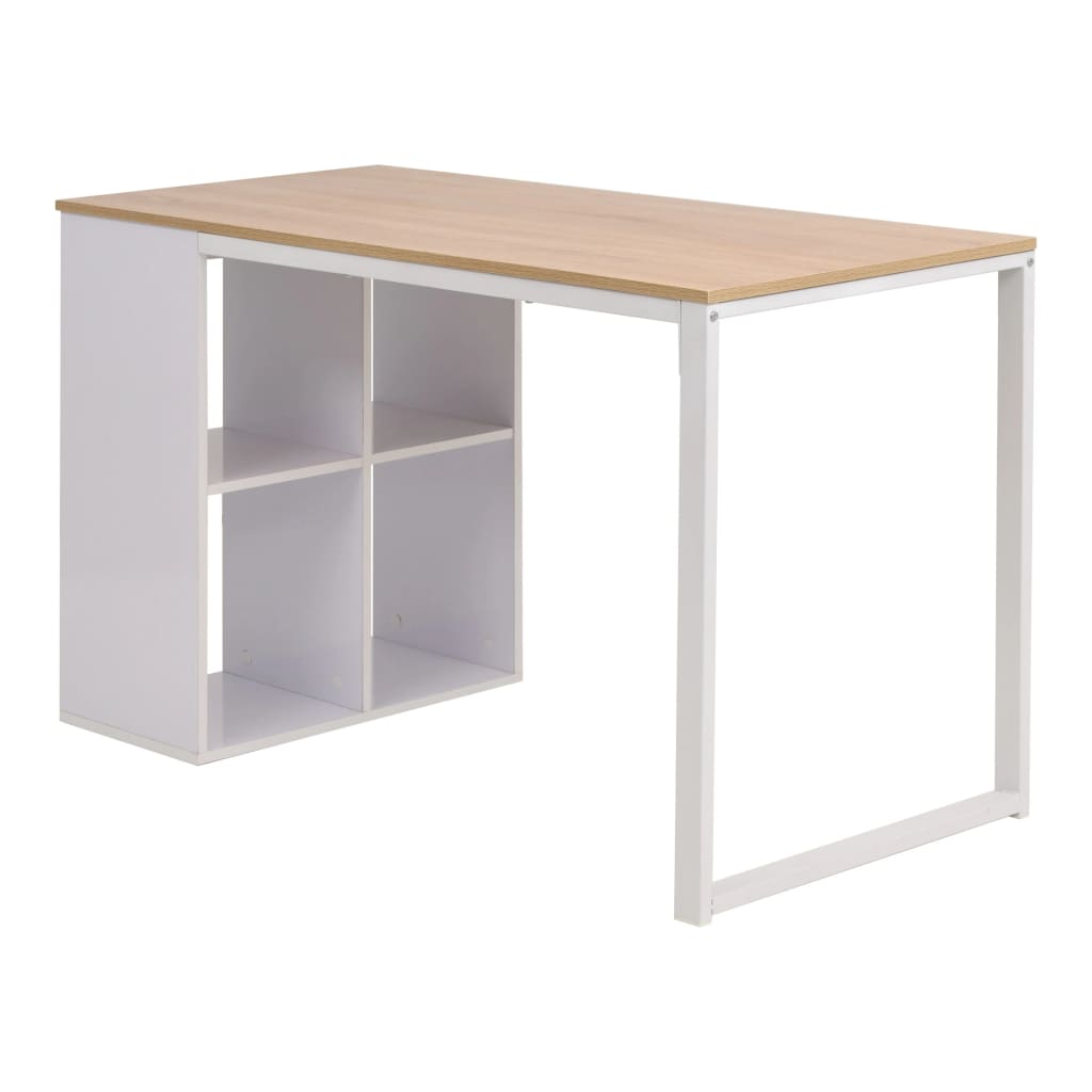 Table d'écriture 120x60x75 cm Chêne et blanc Bureaux vidaXL   