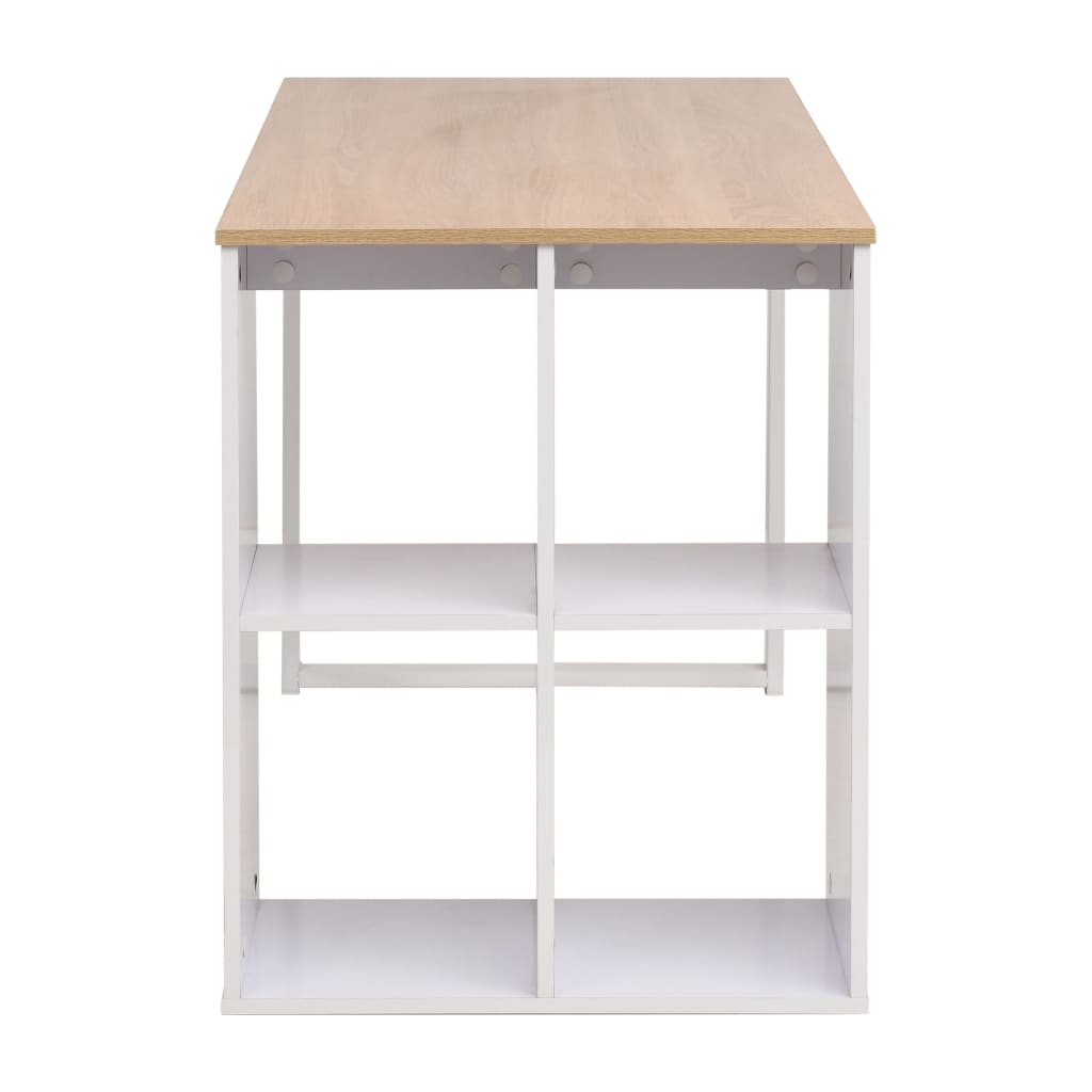 Table d'écriture 120x60x75 cm Chêne et blanc Bureaux vidaXL   