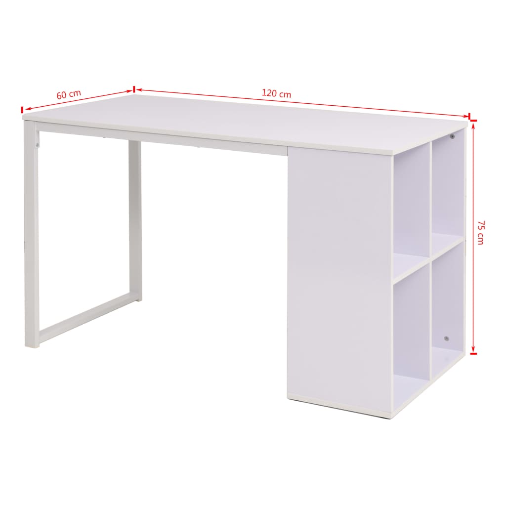 Table d'écriture 120 x 60 x 75 cm Blanc Bureaux vidaXL   