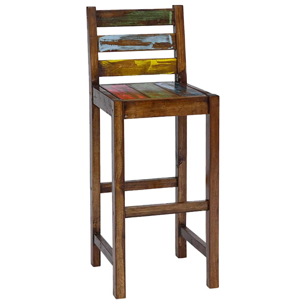 Tabourets de bar lot de 2 bois massif de récupération - XIOS
