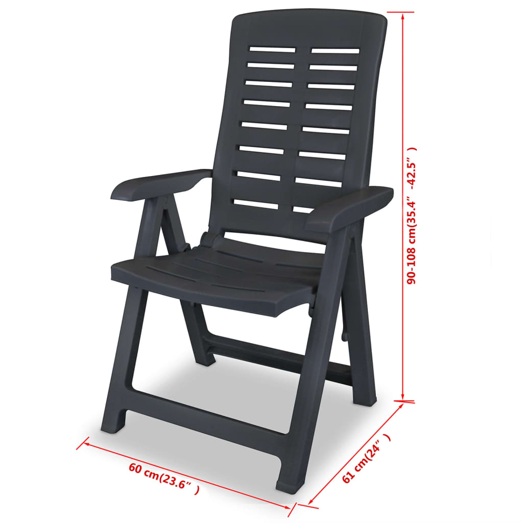 Ensemble de bistro 3 pcs Plastique Anthracite