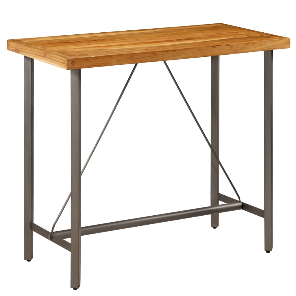 Table de bar Teck recyclé massif 120x58x106 cm - XIOS