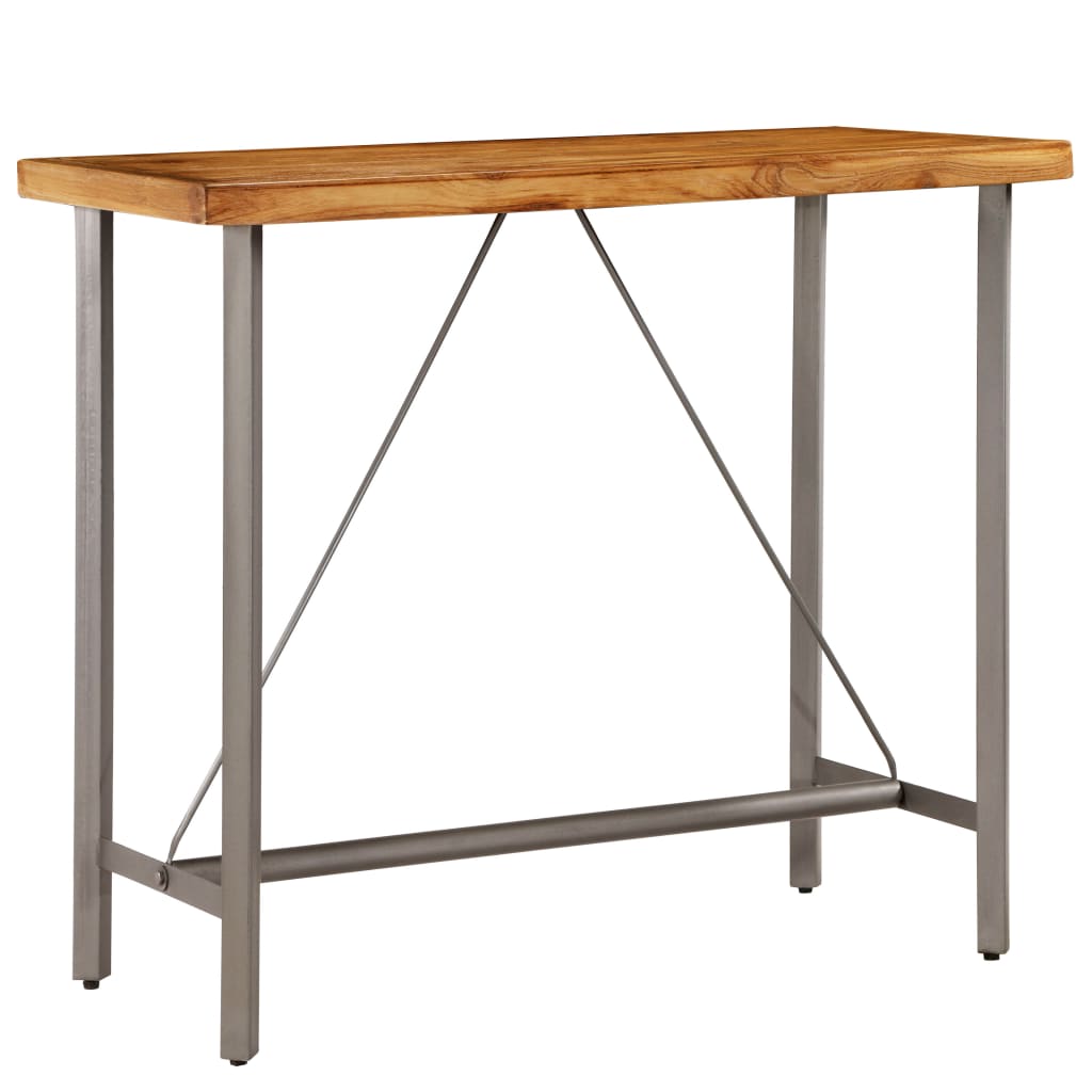 Table de bar Teck recyclé massif 120x58x106 cm - XIOS
