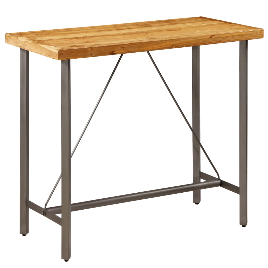 Table de bar Teck recyclé massif 120x58x106 cm - XIOS