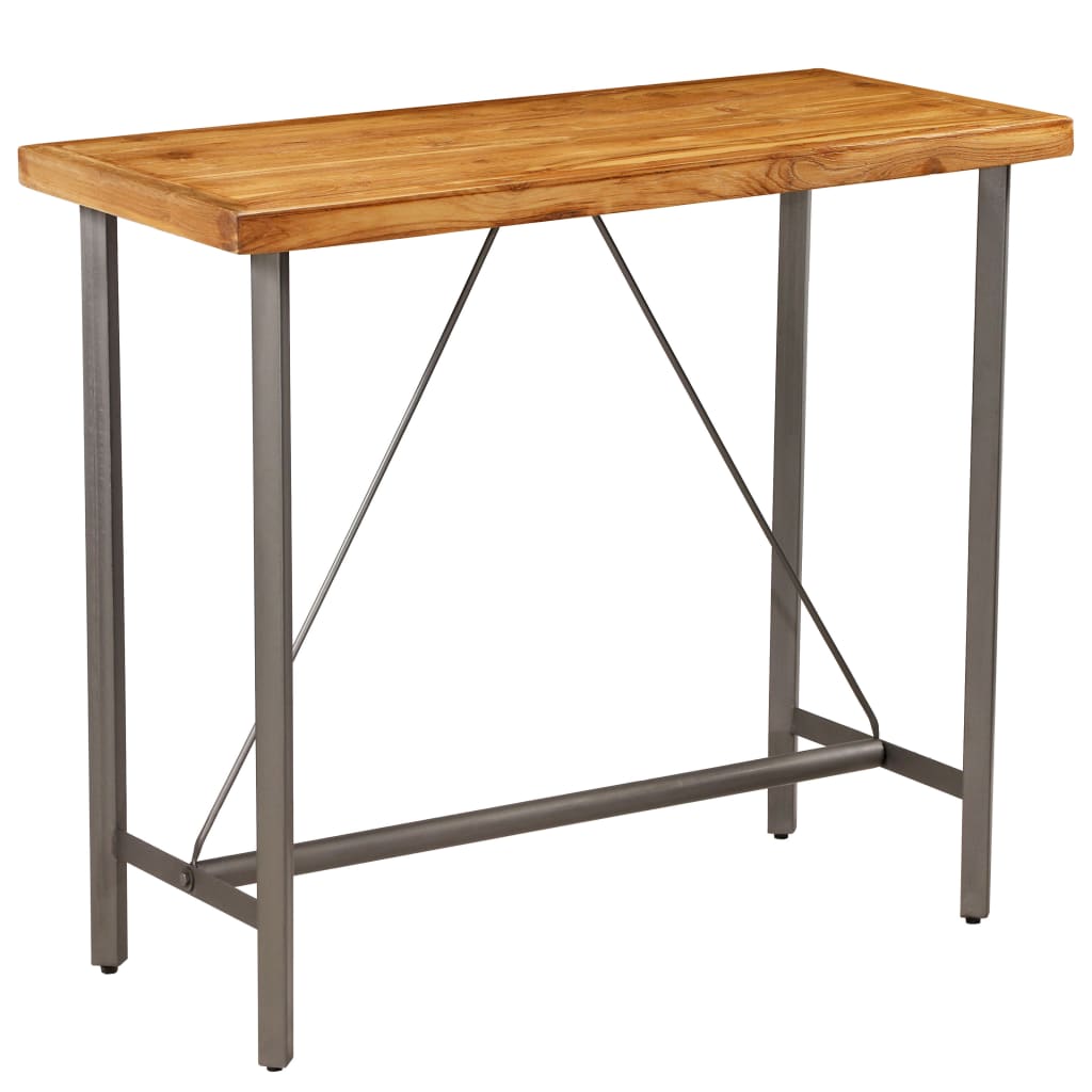 Table de bar Teck recyclé massif 120x58x106 cm - XIOS