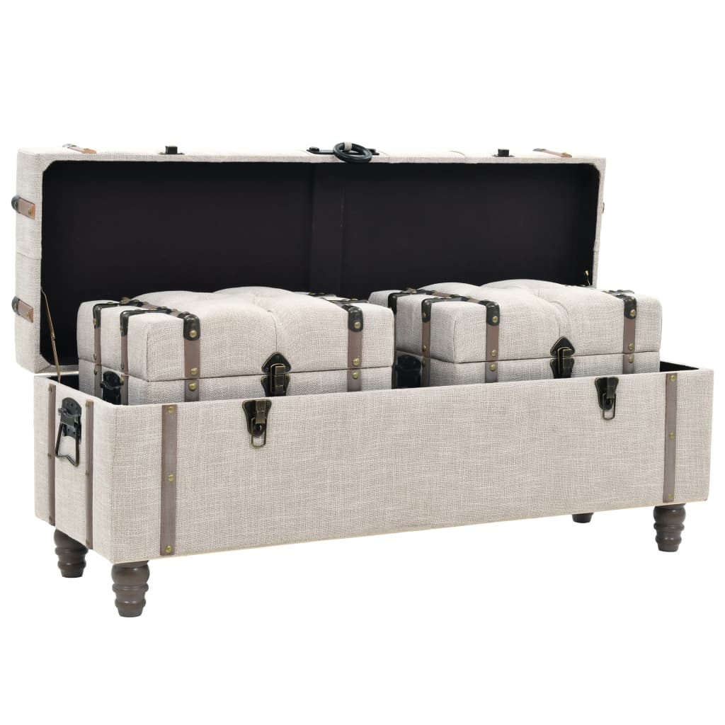 Ensemble de bancs de rangement 3 pcs Bois massif et acier - XIOS
