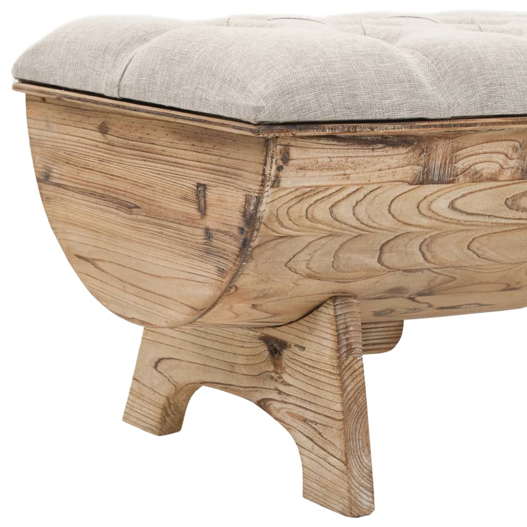 Banc de rangement Bois massif et tissu 103 x 51 x 44 cm - XIOS