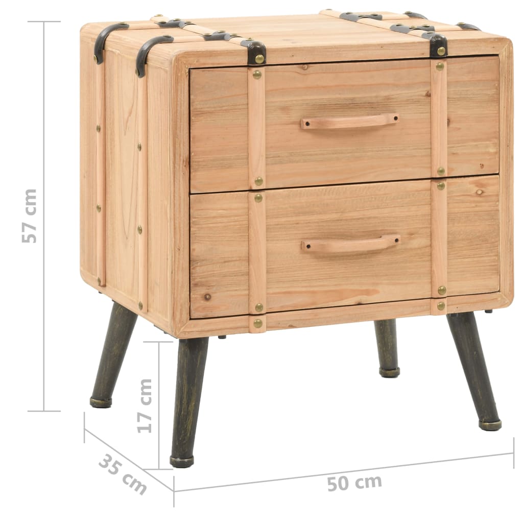 Table de chevet Bois de sapin massif 50 x 35 x 57 cm - XIOS