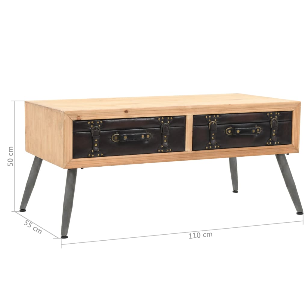 Table basse Bois massif de sapin 115x55x50 cm - XIOS