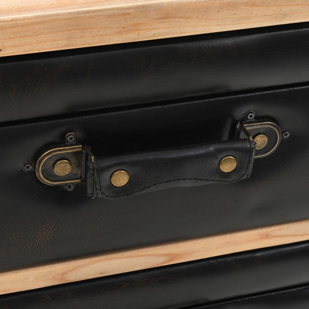 Armoire à tiroirs bois de sapin massif 80x36x75 cm - XIOS