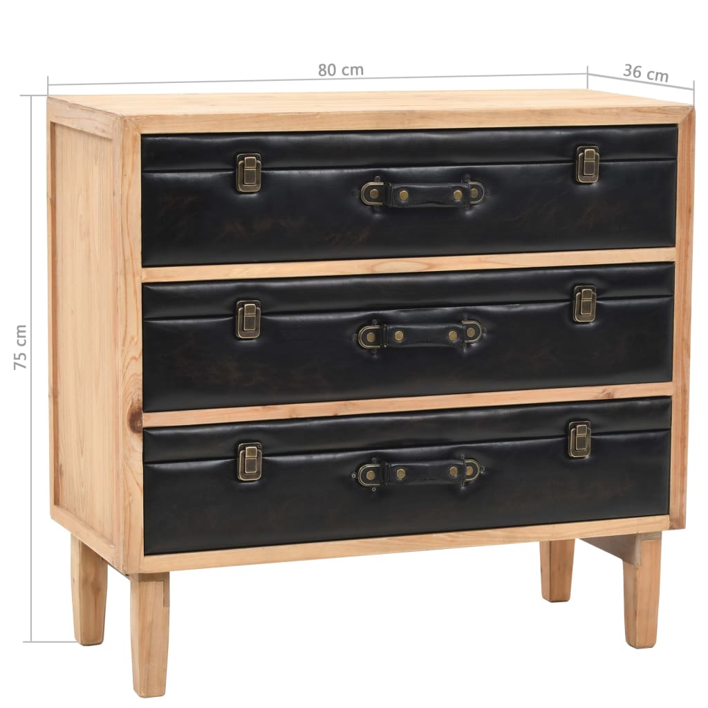 Armoire à tiroirs bois de sapin massif 80x36x75 cm - XIOS