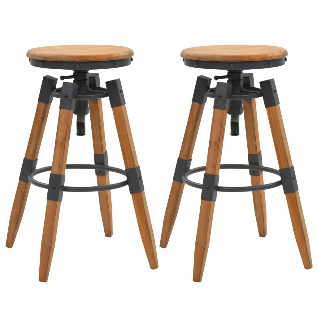 Tabourets de bar lot de 2 bois de sapin solide - XIOS