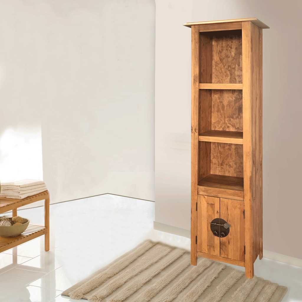 Meuble de salle de bain autoportant Bois pin massif 48x32x170cm