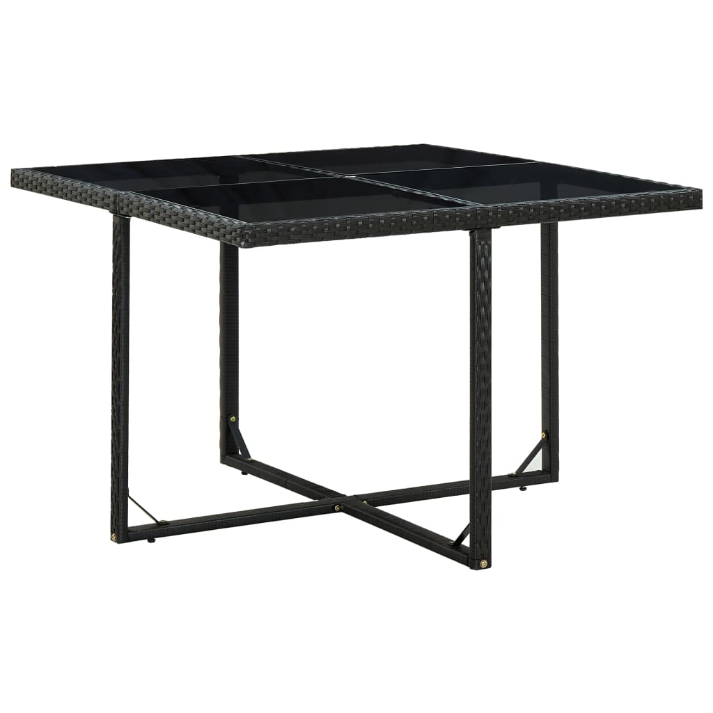 Salon de jardin encastrable 5 pcs et coussins Rotin Noir - XIOS