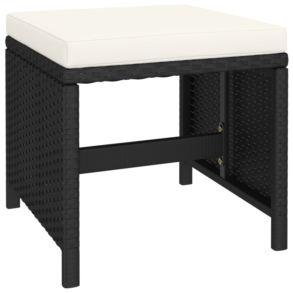 Salon de jardin 6 pcs avec coussins Résine tressée Noir - XIOS