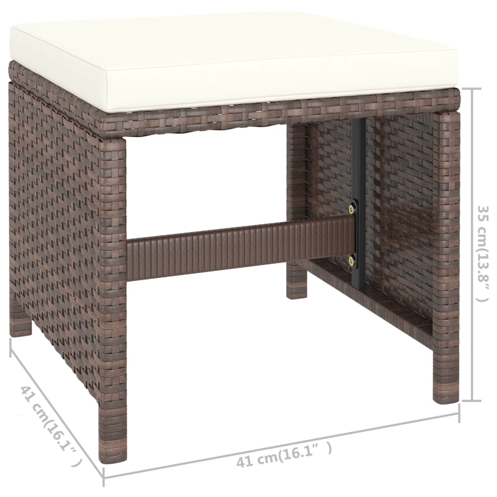 Ensemble à manger d'extérieur avec coussins 6pcs Résine tressée - XIOS