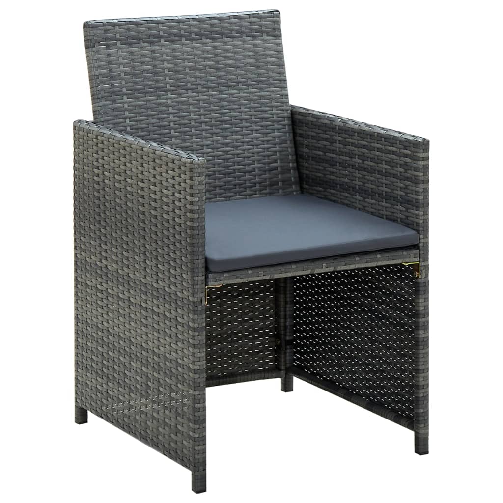 Salon de jardin 4 pcs avec coussins résine tressée gris - XIOS